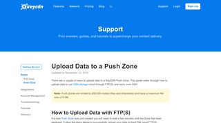 
                            11. Upload Data to a Push Zone - KeyCDN Support