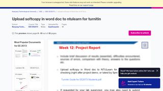 
                            11. Upload softcopy in Word doc to NTULearn for Turnitin originality ...