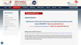
                            11. Upload System - BIRD Foundation