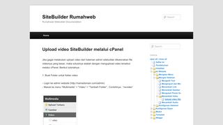
                            11. Upload video SiteBuilder melalui cPanel | SiteBuilder Rumahweb