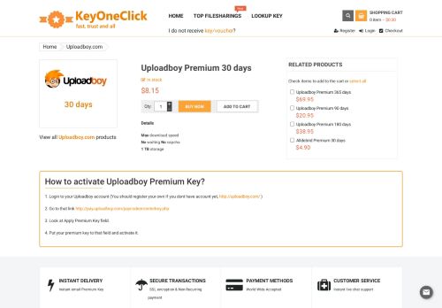 
                            7. Uploadboy Premium Key 30 days via Paypal - Uploadboy premium ...