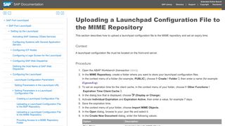 
                            1. Uploading a Launchpad Configuration File to the MIME Repository