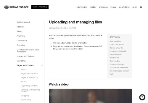 
                            6. Uploading and managing files – Squarespace Help