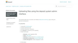 
                            13. Uploading files using the deposit system admin interface – Support ...