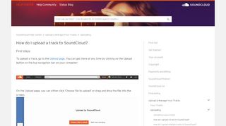 
                            2. Uploading individual tracks – SoundCloud Help Center
