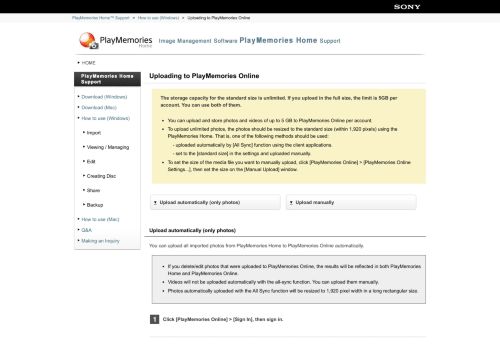 
                            8. Uploading to PlayMemories Online | How to use (Windows) - PAGE TOP