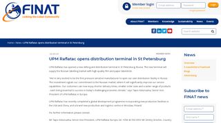 
                            10. UPM Raflatac opens distribution terminal in St Petersburg - FINAT