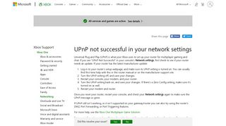 
                            11. UPnP not successful in your network settings - Xbox Support