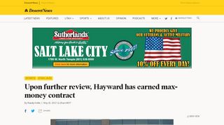 
                            13. Upon further review, Hayward has earned max-money contract ...