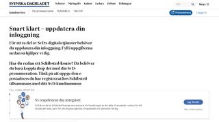 
                            4. Uppdatera din inloggning - SvD Kundservice