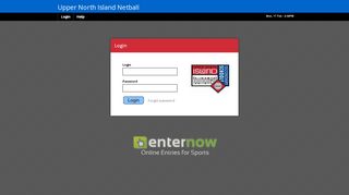 
                            9. Upper North Island Netball | Login - EnterNOW