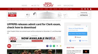 
                            8. UPPRPB releases admit card for Clerk exam, check how to download ...
