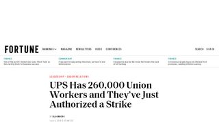 
                            6. UPS: 260,000 Teamsters Union Workers Have Authorized a Strike ...