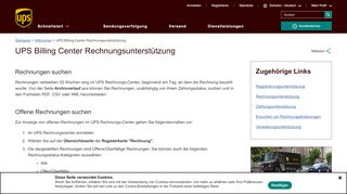 
                            11. UPS Billing Center Rechnungsunterstützung: UPS - Schweiz - UPS.com