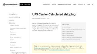 
                            8. UPS Carrier Calculated shipping – Squarespace Help