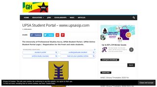 
                            3. UPSA Student Portal - www.upsasip.com - GH Students