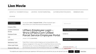 
                            4. UPSers Employee Login – Www.UPSers.Com United ... - Lion Movie