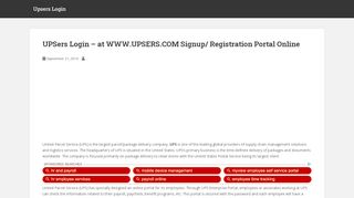 
                            4. UPSers Login - Signup/ Registration Portal @UPSers.com