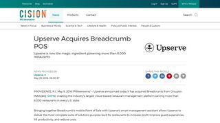 
                            10. Upserve Acquires Breadcrumb POS - PR Newswire