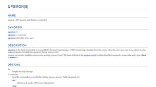 
                            2. UPSMON(8) - Network UPS Tools