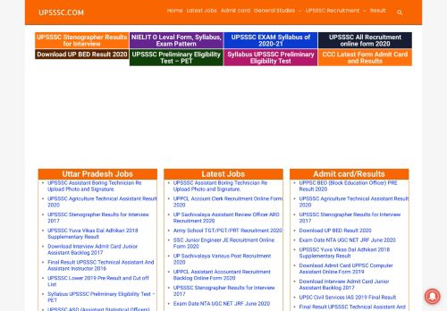 
                            4. UPSSSC Latest Online Form , Admit card, Result: Home