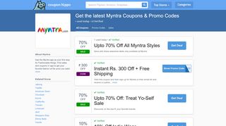 
                            11. Upto 400 off - Myntra Coupon Codes for 2019 - Coupon Hippo