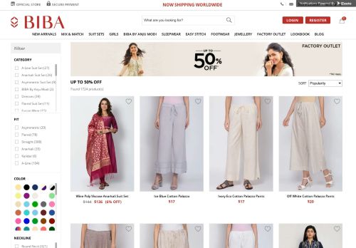 
                            3. Upto 50% Off Sale - Online Fashion Shopping Sale for Women - Biba