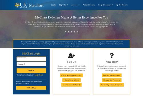 
                            5. UR Medicine MyChart - Login Page