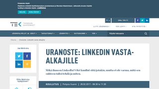 
                            8. Uranoste: LinkedIn vasta-alkajille | TEK.fi