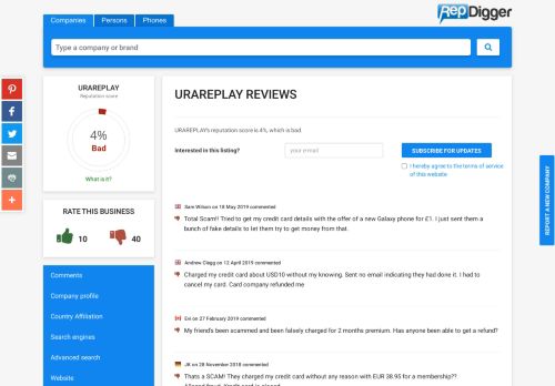 
                            6. URAREPLAY - 8 Reviews, 10% Reputation Score - ...