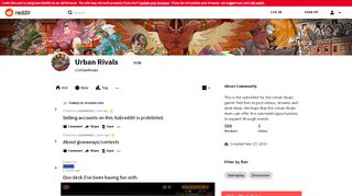 
                            6. Urban Rivals - Reddit