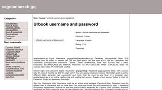 
                            6. Urbook username and password download - segolanbesch.gq