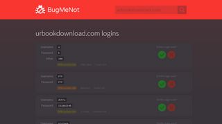 
                            1. urbookdownload.com passwords - BugMeNot