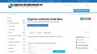 
                            4. Urgence médicale Code Bleu - Agence de placement