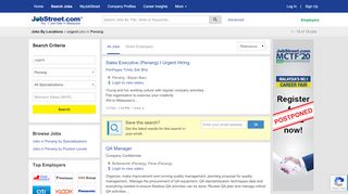 
                            2. Urgent Jobs in Penang, Job Vacancies | JobStreet.com.my