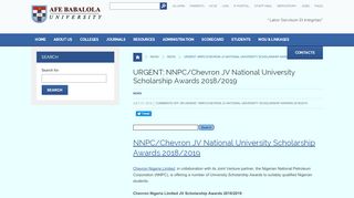 
                            13. URGENT: NNPC/Chevron JV National University Scholarship Awards ...