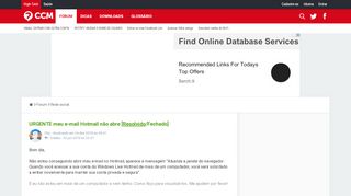 
                            4. URGENTE meu e-mail Hotmail não abre [Resolvido] - CCM