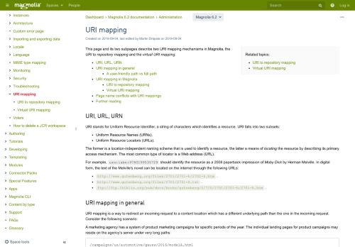 
                            4. URI mapping - Magnolia 6.0 documentation - Magnolia