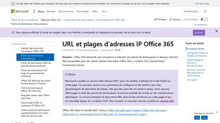 
                            8. URL et plages d'adresses IP Office 365 | Microsoft Docs