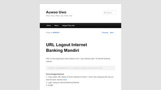 
                            8. URL Logout Internet Banking Mandiri | Auwoo Uwo