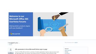 
                            12. URL parameter to force Microsoft Online sign-in page – Customer ...