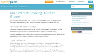 
                            1. URL Redirect: Breaking Out of an iFrame | SurveyGizmo Help