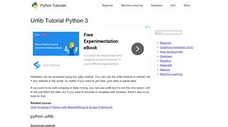 
                            11. Urllib Tutorial Python 3 – Python Tutorial - Pythonspot