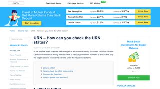 
                            9. URN - How to check URN Status ? | Meaning | Aadhaar Update