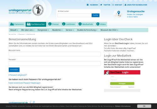 
                            5. Urologenportal: Login für Fachbesucher