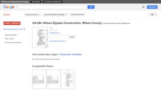 
                            9. US-264, Wilson Bypass Construction, Wilson County: Environmental ... - Google Books-Ergebnisseite