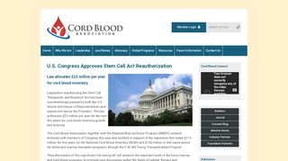 
                            9. U.S. Congress Approves Stem Cell Act Reauthorization