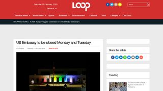 
                            8. US Embassy to be closed Monday and Tuesday | Loop News