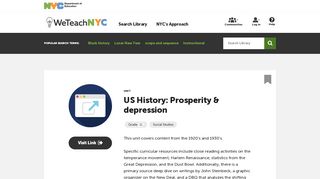 
                            10. US History: Prosperity & depression | WeTeachNYC