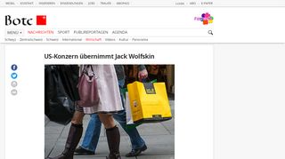 
                            4. US-Konzern übernimmt Jack Wolfskin | Wirtschaft | Bote der Urschweiz